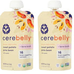 Cerebelly Baby Food Pouches – Sweet Potato Pinto Bean + Chicken Bone Broth (4 oz, Pack of 2) - Healthy Kids Snacks - Veggie Purees - 16 Brain-supporting Nutrients from Superfoods, No Added Sugar
