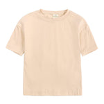 3 Pack Littie Kids Short Sleeve T-Shirt Crew Neck Solid Color Cotton Tee Tops Toddler Boys Girls Summer Clothes