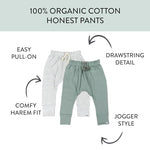 HonestBaby Multipack Honest Pants Joggers Pull on 100% Organic Cotton for Infant Baby and Toddler, Boys, Girls, Unisex, Morning Mountains, 3-6 Months