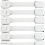 Child Safety Strap Locks (10 Pack) Baby Locks for Cabinets and Drawers, Toilet, Fridge & More. 3M Adhesive Pads. Easy Installation, No Drilling Required, White