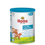 Holle cow milk toddler drink can on a white background