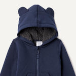Amazon Essentials Unisex Babies' Sherpa Lined Full Zipper Hoodie, Navy, 18 Months