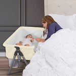 Dream On Me Lotus Bassinet and Bedside Sleeper in Ivory, Lightweight and Portable Baby Bassinet, Adjustable Height Position, Easy to Fold and Carry Travel Bassinet- Carry Bag Included Small