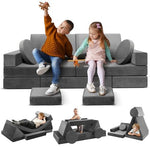Modular Kids Play Couch 18pcs Toddler Floor Sofa, Sectional Couch for Children Bedroom and Playroom Furniture for Playing, Creativing, Convertible Foam and Floor Cushion for Boys and Girls