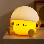LED Dinosaur Night Light, 3 Level Dimmable Nursery Decor, Cute Lamp Silicone Squishy Light, Rechargeable Bedside Touch Lamp for Breastfeeding Toddler Baby Kids Decor