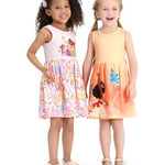 Disney Princess Toddler Girl Dress Moana Character Print Casual Sundress Sleeveless Summer Outfit School Holiday Clothes Orange 3T