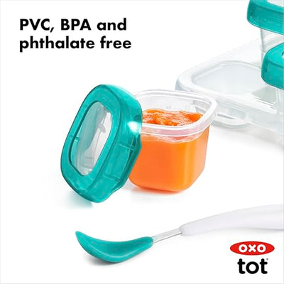 OXO Tot Baby Blocks Freezer Storage Containers 2 Oz - Teal