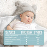 BlueMello Swaddle Blanket | Ultra-Soft Plush Essential for Infants 0-6 Months | Receiving Swaddling Wrap Grey | Ideal Newborn Registry and Toddler Boy Accessories | Perfect Baby Girl Shower Gift