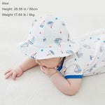 pureborn Baby Sun Hat - Wide Brims Cotton Bucket Hat Sun Protection Cap for Infant Boys 0-3 Months Star-Spangled Sailboat