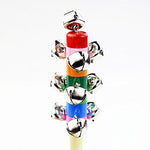 ZEAVOLA 6Pcs Wooden Jingle Hand Bells,Rainbow Handle Wooden Bells Jingle Stick Shaker Rattle Baby Kids Children Musical Toys