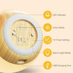 MediAcous Night Lights for Kids Room, Baby Night Light with 7 Colors Changing & Dimming Function, Rechargeable Kids Night Light with 1 Hour Timer & Touch Control, Up to 100H, Wood Grain