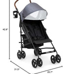 Delta Children 365 Plus Stroller - Lightweight Travel Stroller with Compact Fold, Iron
