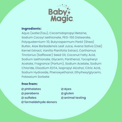 Baby Magic Soothing Hair & Body Wash | Soothes and Cleanses Baby's Delicate Skin | Tear-Free | Vanilla and Oats | 16.5 fl oz.