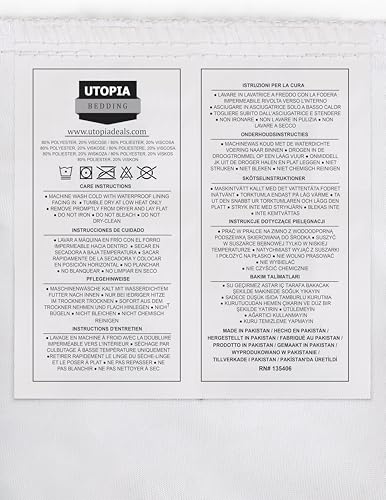Utopia Bedding Waterproof Cooling Mattress Protector Twin Size, 200 GSM Viscose Made from Bamboo Mattress Cover, Fits 15 Inches Deep, Fitted Style with Stretchable Pockets