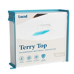 LUCID Premium Hypoallergenic 100% Waterproof Mattress Protector - Universal Fit, Cotton Terry Top, Full, White