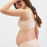 Motherhood Maternity Nursing Bras, Women’s Cotton Spandex Wrap Front Sleep Bra, Bralette for Breastfeeding & Pumping, Nude, 1-Pack, Medium