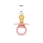 Itzy Ritzy Natural Rubber Newborn Pacifiers (Set of 2) – Baby Pacifiers with Cherry-Shaped Nipple & Large Air Holes for Added Safety; Set of 2 Binkies in Blossom & Rosewood (Ages 0 – 6 Months)