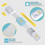 4our Kiddies 14 Pack Baby Proof Cabinet Latches, Childproof Drawer Latches with 12 Extra 3M Adhesives, Adjustable No Drilling Child Safety Cabinet Locks Straps Baby Drawer Locks for Kids Baby Safety