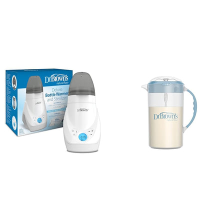 Dr. Brown's bottle warmer and sterilizer with packaging on a white background