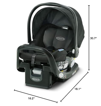Graco SnugRide SnugFit Infant Car Seat with Simply Safe Adjust Harness System, Baby Car Seat with Anti Rebound Bar, Gotham