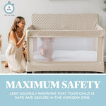 Baby Delight Lunaire Full Size Crib & Playard | Breathable Mesh Baby Crib | Tool-Free Assembly Baby Bed | 100% GOTS Certified Organic Cotton Fabric | Organic Oat