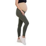 Motherhood Maternity Women's Essential Stretch Full Length Secret Fit Over The Belly Pregnancy Legging, Beetle, Small