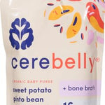 Cerebelly Baby Food Pouches – Sweet Potato Pinto Bean + Chicken Bone Broth (4 oz, Pack of 2) - Healthy Kids Snacks - Veggie Purees - 16 Brain-supporting Nutrients from Superfoods, No Added Sugar