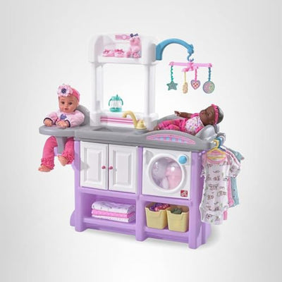 Step2 Love & Care Deluxe Baby Doll Nursery Playset for Kids, Combined Kitchen and Changing Station, Includes Toy Accessories, Easy to Assemble, Toddlers Ages 2 - 6 Years Old, Lavender