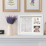 Co Little Baby Handprint & Footprint Kit (Date & Name Stamp) Clay Hand Print Picture Frame for Newborn - Best New Mom Gift - Foot Impression Photo Keepsake for Girl & Boy - White Feet Imprint Mold