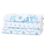 Delta Children Fitted Crib Sheets for Girls and Boys - 100% Organic Cotton Crib Sheet for Standard Crib and Toddler Mattresses - 28x52 Inch - GOTS Certified (Pack of 3), Blue Botanicals