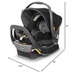 Chicco KeyFit 35 ClearTex Infant Rear-FacingCar Seat and Base for Infants 4-35 lbs, Includes Head and Body Support, Compatible with Chicco Strollers, Baby Travel Gear | Shadow/Black