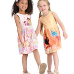 Disney Princess Toddler Girl Dress Moana Character Print Casual Sundress Sleeveless Summer Outfit School Holiday Clothes Orange 3T