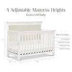 Namesake Darlington 4-in-1 Convertible Crib in Warm White, Greenguard Gold Certified