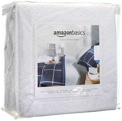 Amazon Basics Waterproof 18 inch Mattress Protector King Size, Breathable, Machine Washable, White