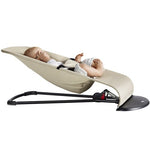 BabyBjörn Bouncer Balance Soft, Cotton/Jersey, Beige/Gray 2-in-1 Adjustable Baby Bouncer Seat and Toddler Chair, Newborn to Toddler (8-29 lbs), 4 Positions, Lightweight & Portable