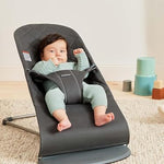 BabyBjörn Bouncer Bliss, Anthracite, Woven, Classic Quilt | 2-in-1 Adjustable Baby Bouncer Seat and Toddler Chair, Newborn to Toddler (8-29 lbs), 4 Positions, Lightweight & Portable