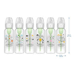 Dr. Brown's Natural Flow Anti-Colic Options+ Narrow Baby Bottle, Bear & Owl, 8 oz/250 mL, with Level 1 Slow Flow Nipple, BPA Free, 0m+, 2-Pack