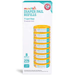 Munchkin® Arm & Hammer Diaper Pail Refill Rings, Holds up to 2,176 Newborn Diapers, 8 Pack