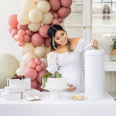 Ubbi Steel Diaper Pail, Odor Locking, No Special Bag Required, Award-Winning, Registry Must-Have, White