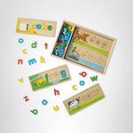 Melissa & Doug See & Spell Wooden Educational Toy with 8 Double-Sided Spelling Boards and 64 Letters Preschool Learning Activities, See & Spell Learning Toys for Kids Ages 4+