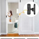 90/180 Degree Barn Door Lock, Small Flip Gate Latches Hardware, Door Security Sliding Door Latch Lock fo Cabinets, Barn Door, Bathroom, Gardenr Doors (Black-2Pcs)