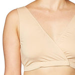Motherhood Maternity Nursing Bras, Women’s Cotton Spandex Wrap Front Sleep Bra, Bralette for Breastfeeding & Pumping, Nude, 1-Pack, Medium