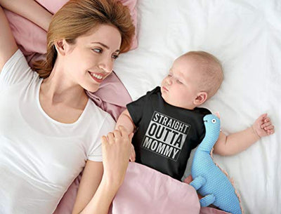 Tstars Straight Outta Mommy Newborn Girl Boy Outfits New Mom Gifts Funny Baby Bodysuit Newborn Black