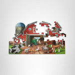 Melissa & Doug Busy Barn Shaped Jumbo Floor Puzzle (32 Pieces, 2 x 3 Feet), Jigsaw Puzzle for Preschoolers and Kids Ages 3+ - FSC Certified