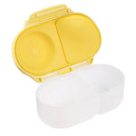 b.box Snack Box - Leakproof Mini Bento Box for Kids & Toddlers, 2 Compartment Snack Containers for Kids, Lunch Containers, Dishwasher Safe, BPA Free, PFAS Free, Ages 4m+, 1 3/4 Cup - Lemon Twist