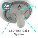 Nanobebe Flexy Silicone Bottles Nipples Triple Vented Twin-Pack - Slow Flow