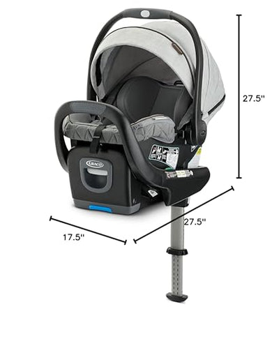 Graco Premier SnugRide SnugFit XT Infant Car Seat W/ Load Leg & Anti-Rebound Bar for Extra Safety, SnugLock Easy Install Rear Facing Baby Car Seat, Privacy Drape, Storage Pocket, Midtown