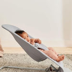 BabyBjörn Bouncer Bliss, Light Gray, Woven, Petal Quilt | 2-in-1 Adjustable Baby Bouncer Seat and Toddler Chair, Newborn to Toddler (8-29 lbs), 4 Positions, Lightweight & Portable