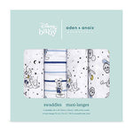 aden + anais Disney, Swaddle Blanket, Boutique Muslin Blankets for Baby Girls and Boys, Newborn Receiving Blanket for Swaddling, 100% Cotton Baby Swaddle Wrap, 4 Pack, Mickey Stargazer