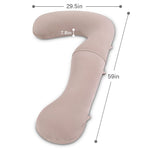 INSEN Pregnancy Pillow for Sleeping,Maternity Body Pillow for Pregnancy Women,Pregnancy Support Pillow for Back, Hip Pain, Apricot